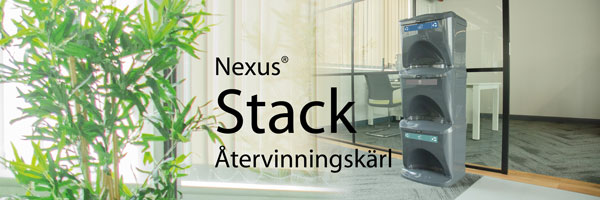 Glasdon lanserar en ny serie stapelbara återvinngingskärl: Nexus® Stack