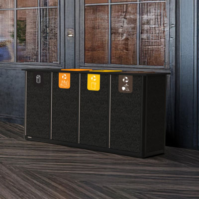 Origin&trade; Infinity Quad 280 liters &aring;tervinningsstation 4 avfallsfraktioner