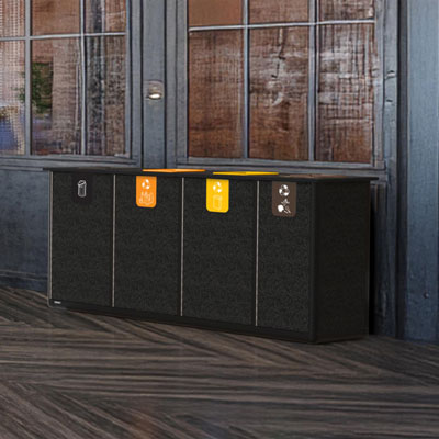 Origin&trade; Infinity Quad 400 liters &aring;tervinningsstation 4 avfallsfraktioner