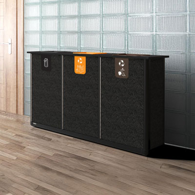 Origin&trade; Infinity Trio Slimline 210 liters  &aring;tervinningsstation 3 avfallsfraktioner