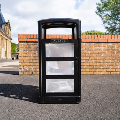 Transparent säkert sopkärl Origin™ Aspect 110 Innehåller återvunnet material