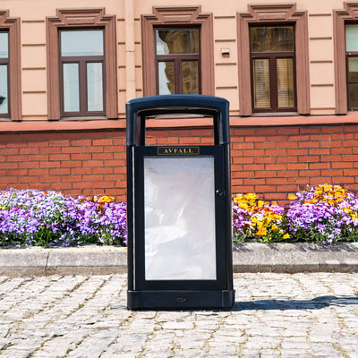 Transparent säkert sopkärl Origin™ Vision 110 Innehåller återvunnet material